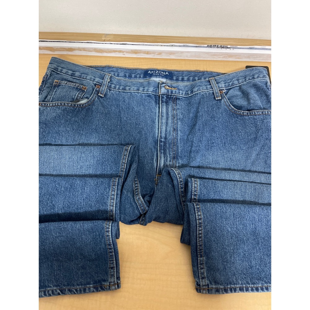 Arizona Jean Co Mens 42x30 Original Straight Leg Blue Denim Jeans Medium Wash